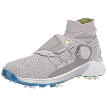 Imagem de adidas Tênis de golfe feminino Zg21 Motion Primegreen Boa corte médio, Cinza dois/amarelo pulsante/azul foco, 38