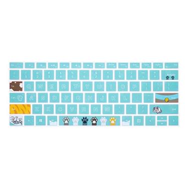 Imagem de HRH Capa protetora ultrafina de silicone para teclado Microsoft Surface Pro 4 e Pro 7 2019/Surface Pro 6 2018/Surface Pro 5 2017 Surface Pro 6 12,3 polegadas, garra de gato fofo