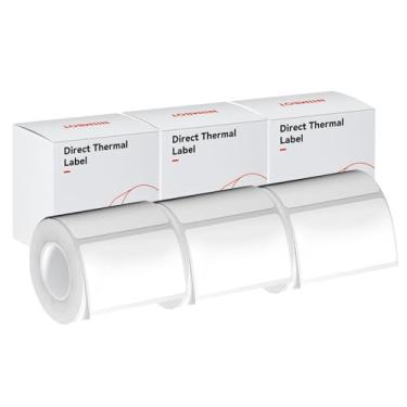 Imagem de Papel branco de 3 rolos brancos 50 x 30 mm compatível com NIIMBOT B1 B21 B3S etiquetadora à prova d'água, papel de etiqueta autoadesivo para substituição de fita de etiquetagem para escritório e casa.