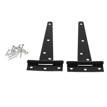 Imagem de Dobradiça em T resistente de 12,7 cm, 2 peças, dobradiças em T de ferro galvanizado para porta de metal de madeira, fácil instalação, forte resistência à corrosão - para portões de jardim, iate -