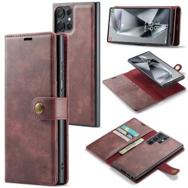 Imagem de Asuwish Capa de celular para Samsung Galaxy S24 Ultra 5G Carteira magnética destacável com protetor de tela de vidro temperado Flip Slot para cartão S24Ultra 24S S 24 24Ultra Bolsa feminina masculina