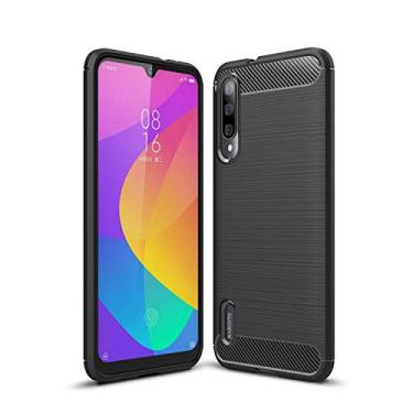 Imagem de Capa Xiaomi Mi A3, capa Xiaomi Mi CC9e, capa Cruzerlite com design de textura de fibra de carbono antiarranhões e absorção de choque para Xiaomi Mi A3/Mi CC9e (Preta)