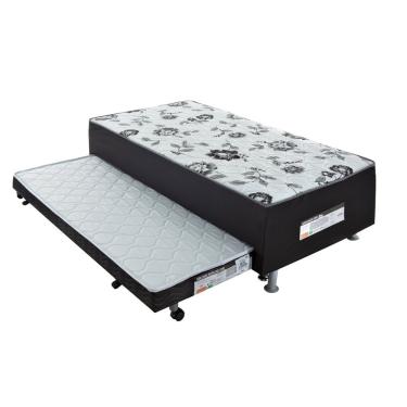 Imagem de Conjugado Solteiro Ortobom D28 Cori Nero 88x188 com Cama Auxiliar - Preto