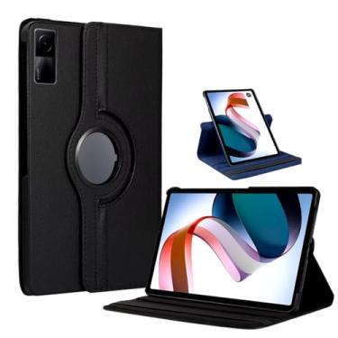 Imagem de Capa Capinha Carteira de Couro Preta Giratória Executiva Compatível Com Redmi Pad SE Tela de 11 Polegadas - (Hard Glass Store)