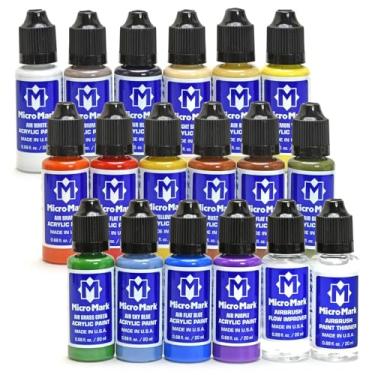 Imagem de Micro-Mark Basic Color Airbrush Paint Set – Versatile Acrylic Paints for Models, Miniatures, Crafters. Great for Figures, Crafts, Dioramas and More.