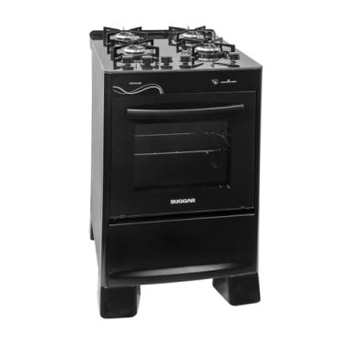 Imagem de SUGGAR FOGÃO NEO GLASS PRETO MESA DE VIDRO 4 BOCAS TREMPE 6 APOIOS ACENDIMENTO AUTOMÁTICO FGVNG410PT