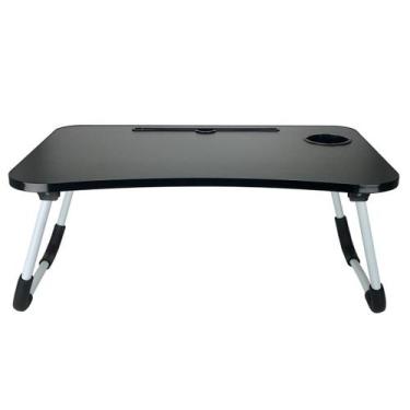 Imagem de Mesa para Notebook Portátil Dobrável Cama Porta Tablet - Livon, Preto