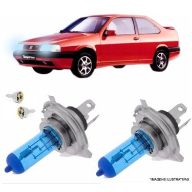 Imagem de Lampada Super Branca Tempra 91 Até 95 Farol Alto E Baixo H4 - Tech One