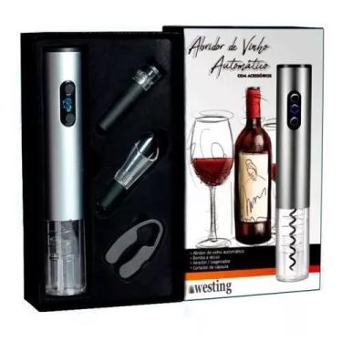 Imagem de Kit Abridor Vinho Garrafa Automático Elétrico 4 Peças - marca própia