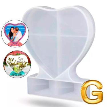 Imagem de Molde Silicone Resina Coração Grande G Com Base 18,5cm Diy - Things Ne