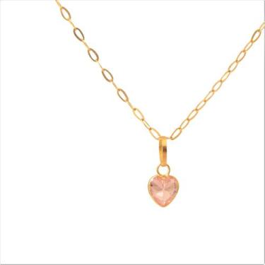 Imagem de Cordão Feminino Bailarina Ouro 18 K 750  Pingente Coração - Infinitty,