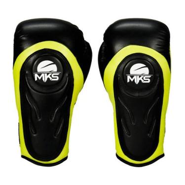 Imagem de Luva de Boxe MKS Contender Neo, Preto, Amarelo, 14 Oz