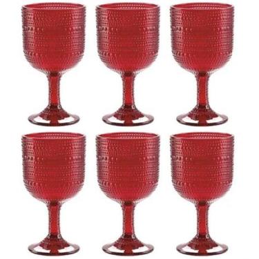 Imagem de Jogo De 6 Taças 390ml Pérola Rubi Vermelho Ke Home
