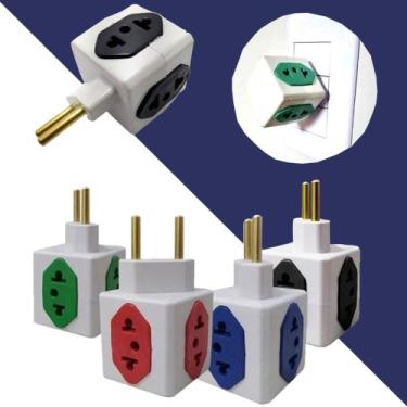 Imagem de Adaptador De Tomada Benjamim Cubo Com 4 Entradas 10A 20A 