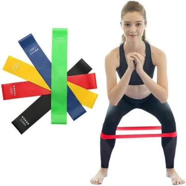 Imagem de Kit 5 Faixas Elasticas Mini Band Exercicio Extensor Academia - BCS