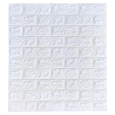 Imagem de Painel 3D Tijolo Branco Auto Adesivo 70 X 77 Cm - Br Floor