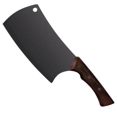 Imagem de Cutelo 7 Polegadas Tramontina Churrasco Black Aço Inox Escurecido Cabo