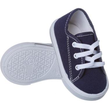 Imagem de Genérico, Tênis Infantil Bebê B2A KIDS sapatinho antialérgico casual Cor:marinho;Tamanho:21