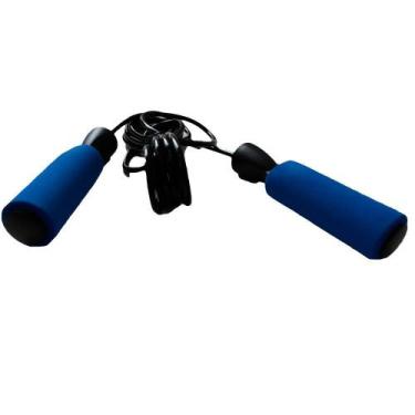 Imagem de Corda De Pular Com Rolamento Pegada Com Espuma Azul - Ahead Sports