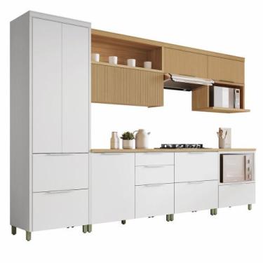 Imagem de Cozinha 7 Peças Marquesa 7 Portas 7 Gavetas 350cm MDF Nesher, Branca /