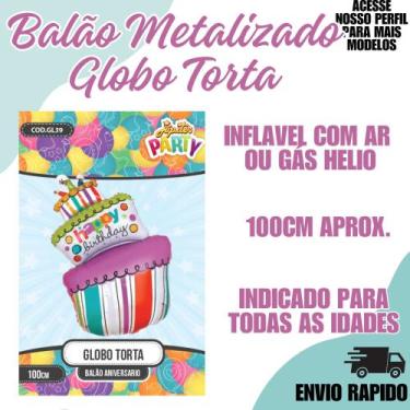 Imagem de Balão Metalizado Globo Torta Festa Decoraçao Aniversario - Crgfestas