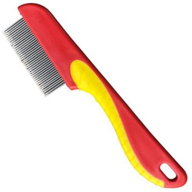 Imagem de Pente Fino Inox P/ Cabelo Piolhos Lêndeas C/ Cabo Crianças (Vermelho) 