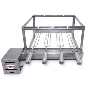 Imagem de Churrasqueira Giragrill 4 Espetos Inox motor esquerdo bivolt - brasagr