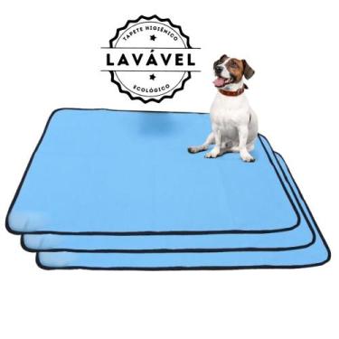 Imagem de Kit com 3 Tapetes Adestradores Inteligente de Alta Absorção 100x70 Azu