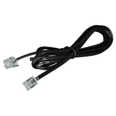 Imagem de Cabo De Telefone  Extensão Preto 2 Metros - Kit Com 5 Peças - MXT