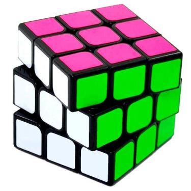 Imagem de Cubo Mágico Infantil Preto Semi Profissional 3x3x3 Chalange - OM Utili