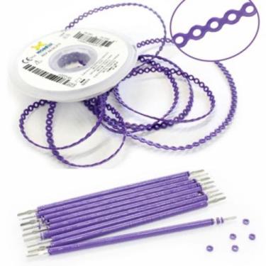 Imagem de Kit 10 elastic bengala roxo + 1 corrente roxo médio 1,5m - Morelli