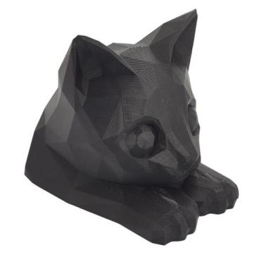 Imagem de Decoração Cabeça de Gato 12,5cm - Garcia 3D, Preto