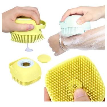 Imagem de Esponja banho Ducha silicone dispenser shampoo cores variada - Novo sé