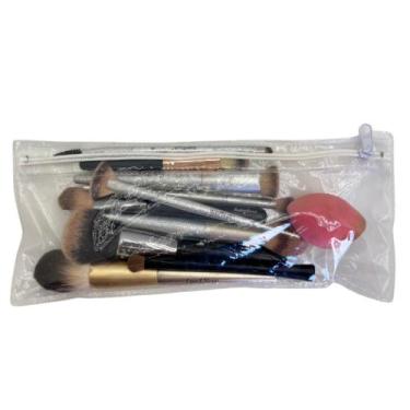Imagem de Kit 5 Un Embalagem 30x13 Saco Organizador Multiuso PVC Zíper Soldada -