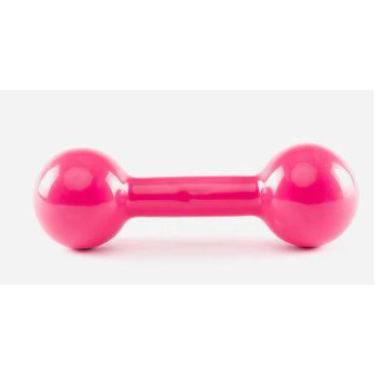 Imagem de Halter Peso Academia Musculação Emborrachado Rosa Alux 4kg