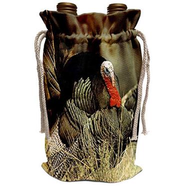 Imagem de 3dRose Wild Turkey Gobbler - saco de vinho, 34 x 21 cm, bege