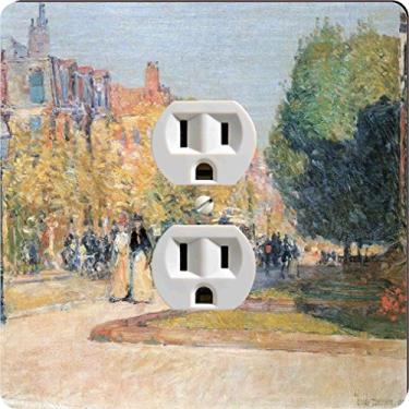 Imagem de Rikki Knight 2983 Outlet Childe Hassam Art Marlborough Street, Boston, placa de tomada