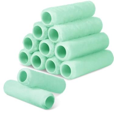 Imagem de Gisafai 12 peças de capas de rolo de pintura rolos de pintura para pintura de paredes rolo pincel de pintura de rolo de 9,5 cm rolo de microfibra para cochilos suprimentos de pintura de casa kit de