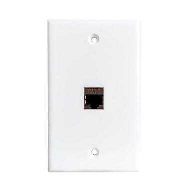 Imagem de BOPLAT Placa de parede Ethernet CAT7 única fêmea para fêmea - 1 porta blindada rede CAT 7 RJ45 tomada para cabos CAT8/CAT7/CAT6 - branco