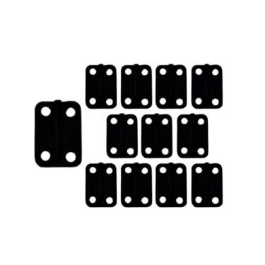 Imagem de QCAA Mini dobradiças de latão maciço de 180 graus, caixa de joias, dobradiça de extremidade de armário, 22 mm x 14 mm (0,86" x 0,55"), preto fosco, feito em Taiwan, 6 pares