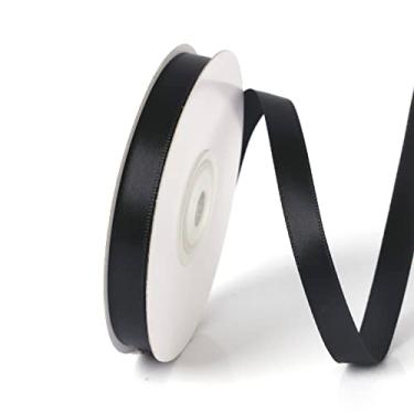 Imagem de 3/8 Inch Single Face Solid Color Satin Ribbon Roll, Ribbons Great for Gift Wrapping, Crafts, Wedding Party Decoration, Hair Bows Making and Other Sewing Projects (3/8" X 25 Yards, Black)