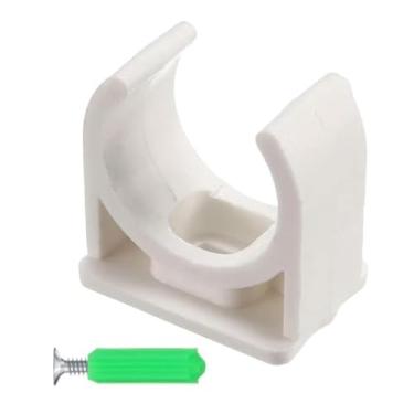 Imagem de 10 peças de grampos de tubo de água de PVC em forma de U de 40 mm, fivelas em forma de U adequadas para tubos de água de 1-1/2" (40 mm) e bandejas de TV Tubulação Suporte de mangueira tubo Pex