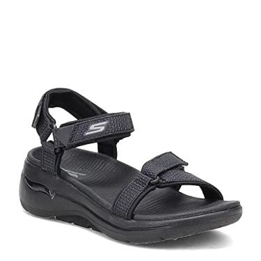 Imagem de Skechers Alça feminina Go Walk Arch Fit Mesh Quarter Strap, Preto/preto, 40