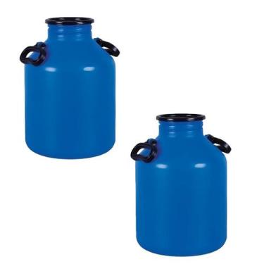 Imagem de Vasilhame Para Transporte De Leite 20 Litros Azul - Kit 2 - Injesul