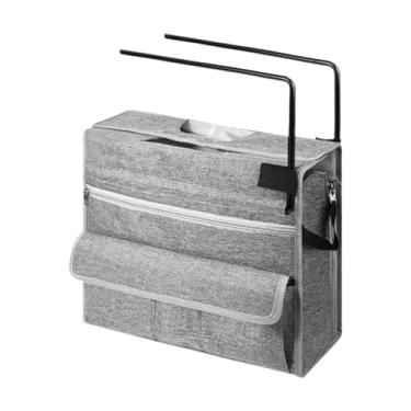 Imagem de Almencla Bolsa de armazenamento suspensa sob a mesa, organizador de diário e arquivo, bolsa dobrável resistente e versátil para pendurar na mesa com alça para