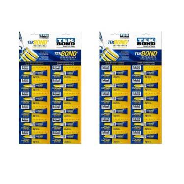 Imagem de Kit 2 Cartelas C/12 un Cola Instantânea de 2 gr Multiuso - TEK BOND
