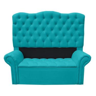 Imagem de Kit Cabeceira + Recamier Baú Agnes Para Cama Box Casal King 195 Cm - S