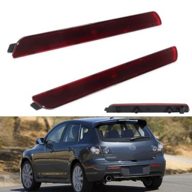Imagem de KENRTIR Para Mazda 3,2007-2009 Mazdaspeed3 2004-2009 Mazdaspeed3 refletor de neblina traseira conjunto de alojamento de lente vermelha, 2 peças