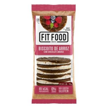 Imagem de Biscoito de Arroz Chocolate Amargo Integral FIT FOOD 60g