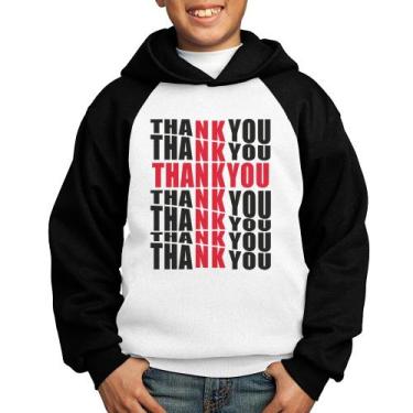 Imagem de Moletom Infantil Thank You Cruz - Foca na Moda, Branco, Preto, 10
